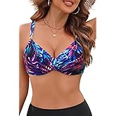 Women Underwire Bikini Top - Push Up Swimsuit Top Padded Bra Bathing Suit