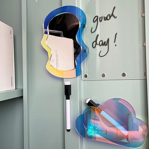 Svartur Iridescent Locker Accessories, Magnetic Locker Mirror and Pen  Holder Acrylic Magnetic Dry Erase Boar