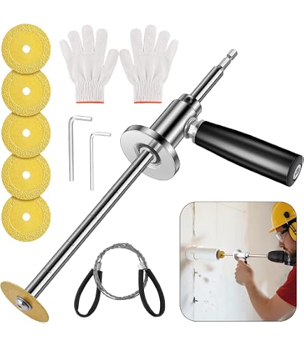 Inside Pipe Cutter With Diamond Grit Wheel – 7" Cutting Depth, Fits 1-1/2" To 8" PVC Pipes, For Drills & Impact Drivers