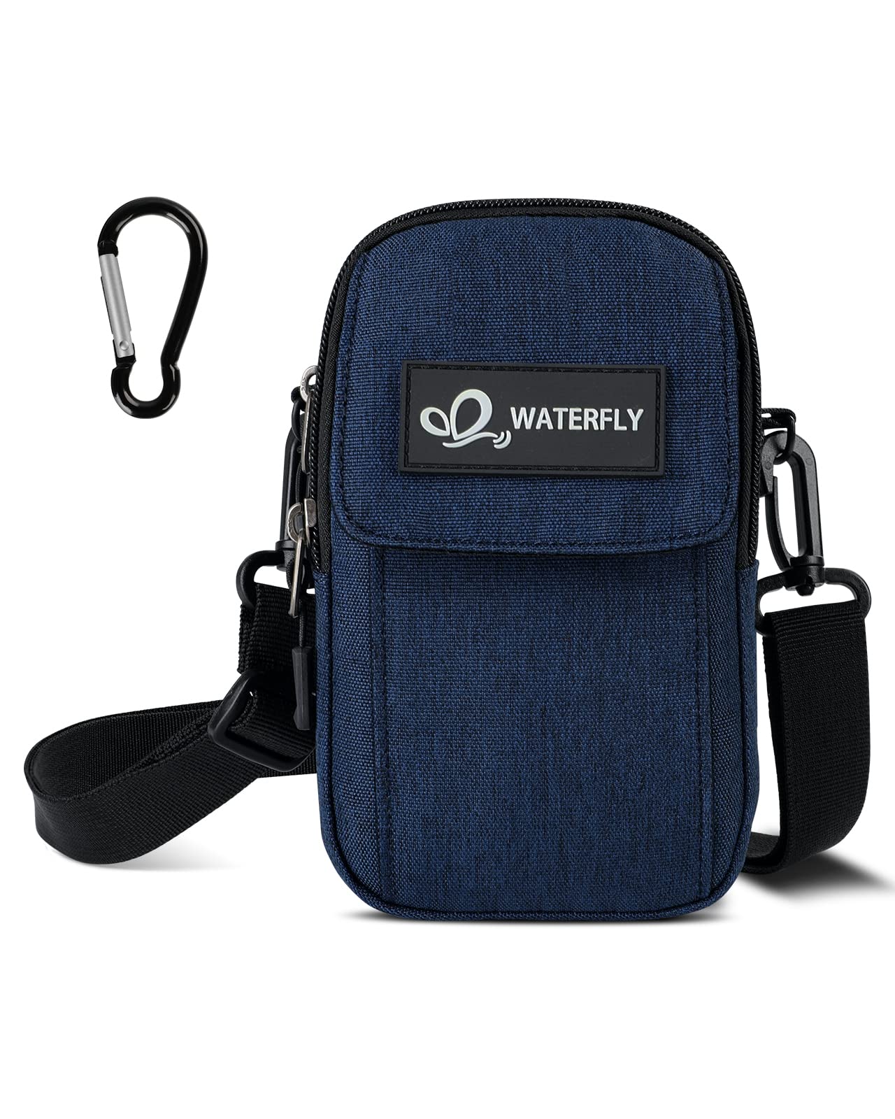 Waterfly Small Shoulder Crossbody Bag: Multifunctional Handbag Mobile Phone Bag Mini Belt Bag Bumbag Fanny Waist Pack EDC Pouch with Adjustable Strap Carabiner for Men Women Ladies