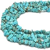 jodaying 3-5mm Natural Green Turquoise Gemstone Chips Loose Beads Semi Precious for Jewelry Making DIY Handmade Craft Supplies 1 Strand per Bag Approxi 32"