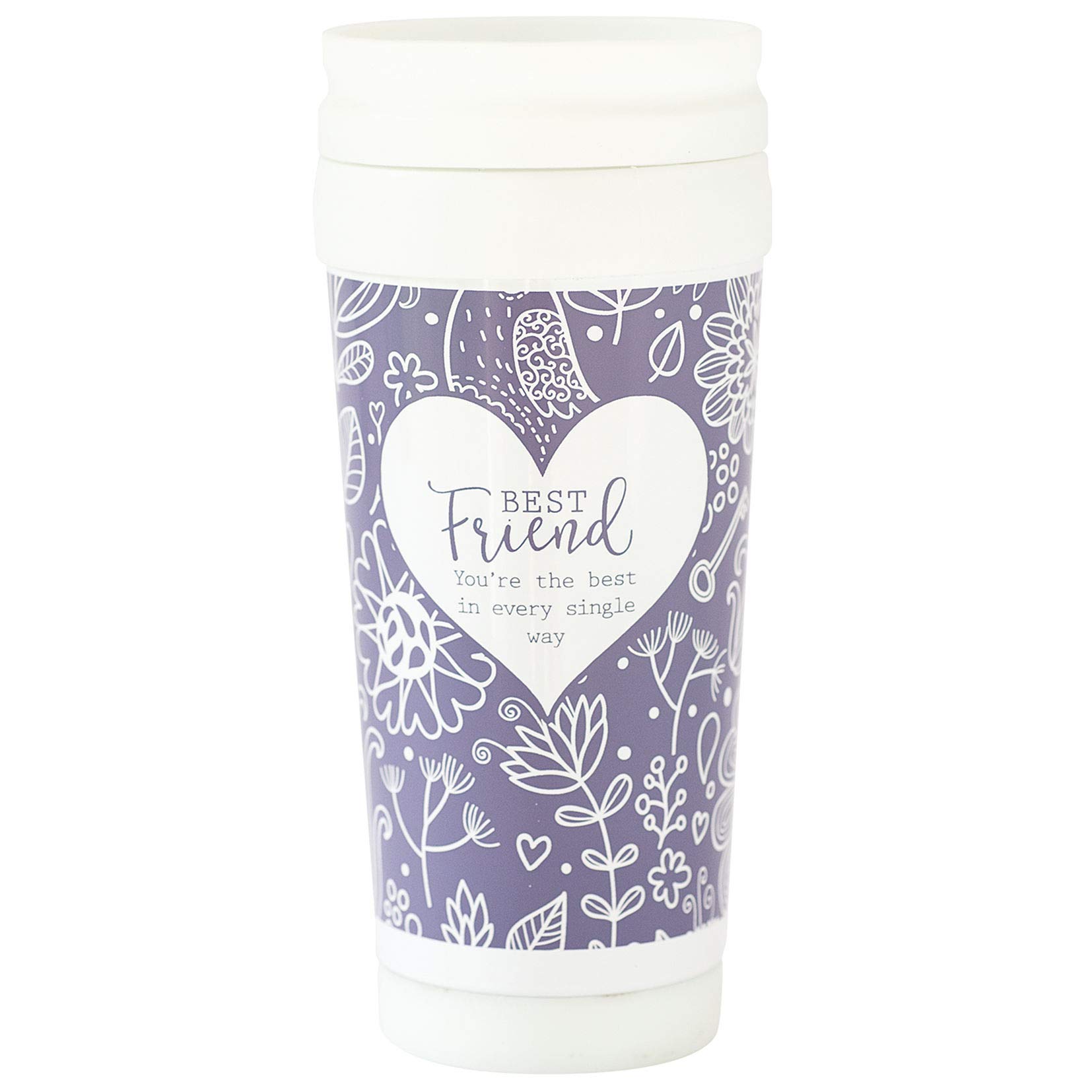 Arora 7561 Said with Sentiment Travel Mug-Best Friend, Stainless Steel, Purple