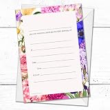 Olivia Samuel 90th Birthday Floral Party Invitations 20 Pack Ready to Write UK view 4