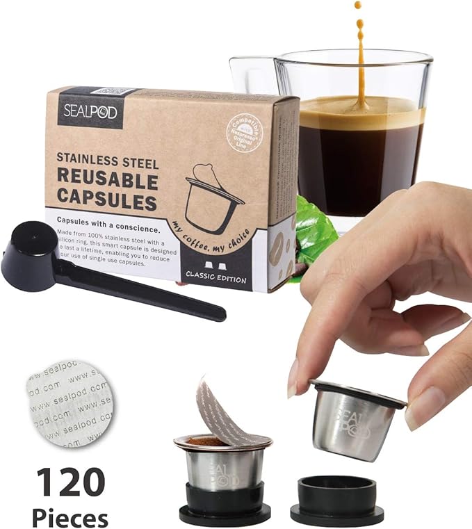 SEALPOD Reusable Nespresso Capsule, Refillable Pod Compatible with