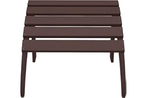 WestinTrends Outdoor Patio Adirondack Ottoman Foot Rest, All Weather Poly Lumber Foot Stool for Adirondack Chair, Widely Used for Outside Porch Pool Lawn Backyard, Dark Brown