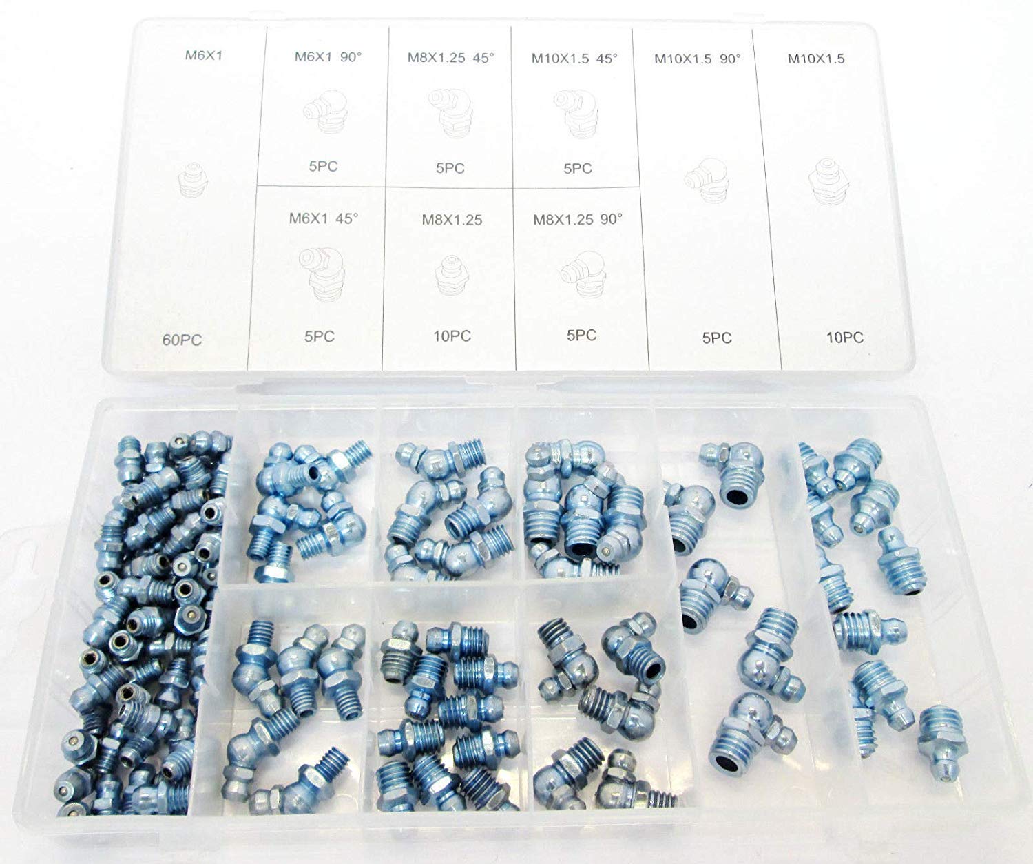 Toolzone 110pc Grease Gun Nipple Fitting Assortment