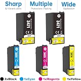JoyPrinting 34XL T3471 T3474 Ink Cartridges for Epson WF-3720 WF-3725 5-Pack view 2