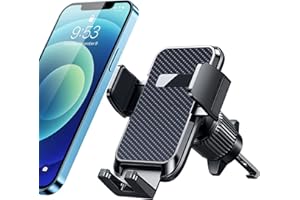 Qifutan Car Phone Holder with Anti-Slip Rubber, 360 Rotating Ball Joint, and Adjustable Support Ring for iPhone and Other Smartphones