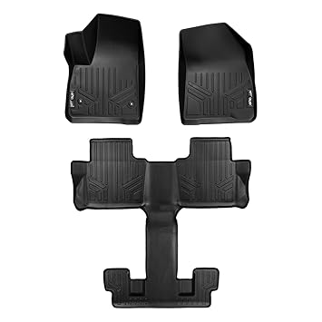 Smartliner Custom Fit Floor Mats 3 Row Liner Set Black For 2017 2019 Gmc Acadia With 2nd Row Bucket Seats