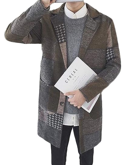 Amazon Gergeousロングコート メンズ チェック柄 チェスターコート