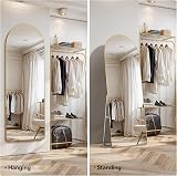 Warmiehomy Arched Full Length Mirror 165x60cm Gold Floor Standing view 6