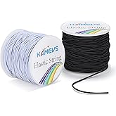 KAMEVS Elastic Cord 2 Rolls, 330 Feet, 1mm Sturdy Stretchy String, Elastic String for Bracelets, Beading, Necklaces, Jewelry Making, and Craft Supplies