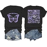 Bad Idea Right Shirts Women Butterfly Shirts Vintage Album Tshirts Music Merch Tee Concert Tour T-shirt