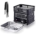3D Multipurpose Turbo Coal Burner,Multipurpose Electric Charcoal Burner Coconut Charcoal Starter 2 Heating Zones with Stainless Detachable Tongs, 1000W High Power Cube Coil Burner Fire Starter