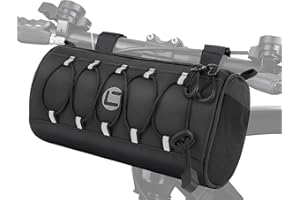 WOTOW Bike Handlebar Bag Waterproof - Bicycle Handlebar Bag with Large Reflective Area & Strips, Bike Front Pouch with Waterproof Zipper Shoulder Strap Removable Straps for Cycling (Cuboid, 2.2L)