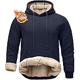 Pudolla Men's Sherpa Hoodie Pullover Winter Thick Warm Fleece Lined Hoodies Athletic Sweatshirts with Kangaroo Pouch Pocket