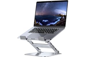 MCHOSE Laptop Stand for Desk, Adjustable Laptop Riser Holder with Stable Heavy Base Computer Stand Compatible with 10 to 15.6 Inches PC Computer, Silver