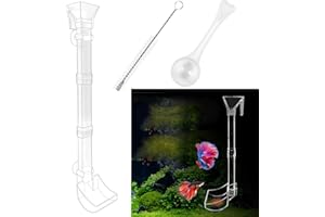Rainmae Aquarium Fish Shrimp Feeding Dish Set, Transparent Aquarium Fish Feeder Tube Kit, Fish Tank Feeding Supplies with Cleaning Brush Aquarium Fish Tank Feeder and Preventing Food Scattering