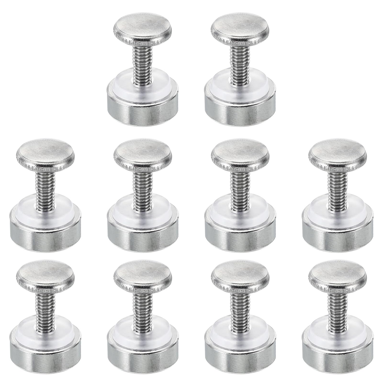 PATIKIL M4x12 Standoff Screws with Spacers, 10 Pack Wall Mounting Hardware Thumb Screw Fasteners for Acrylic Glass Signs Mirrors, Silver Tone 18mm
