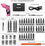 MQFORU Cordless Screwdriver 3.6V 48 in 1 Kit Dual Handle LED USB view 2