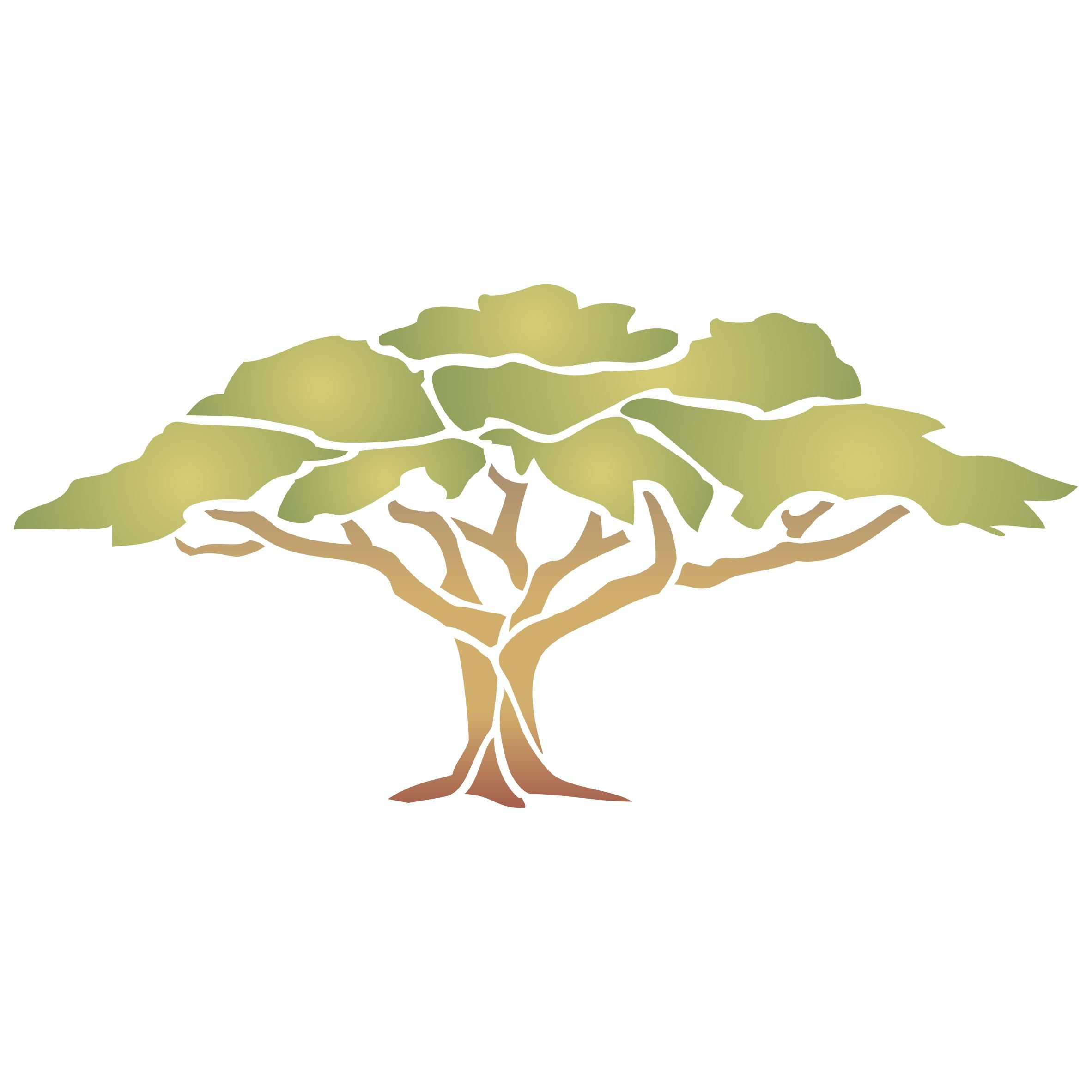 Shade Tree Stencil - 33 x 16.5cm - Reusable Tribal Art Wall Stencils for Painting