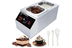 Dual Chocolate Melting Pot, 2-in-1 Stainless Steel Chocolate Melter for Baking, Candy & Fondue, Commercial-Grade with Tempera