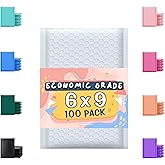 Poly Bubble Mailers 6x10 100 Pack White Waterproof Self Seal Adhesive Shipping Bags, Cushioning Padded Envelopes for Shipping, Mailing, Packaging Usable 6x9