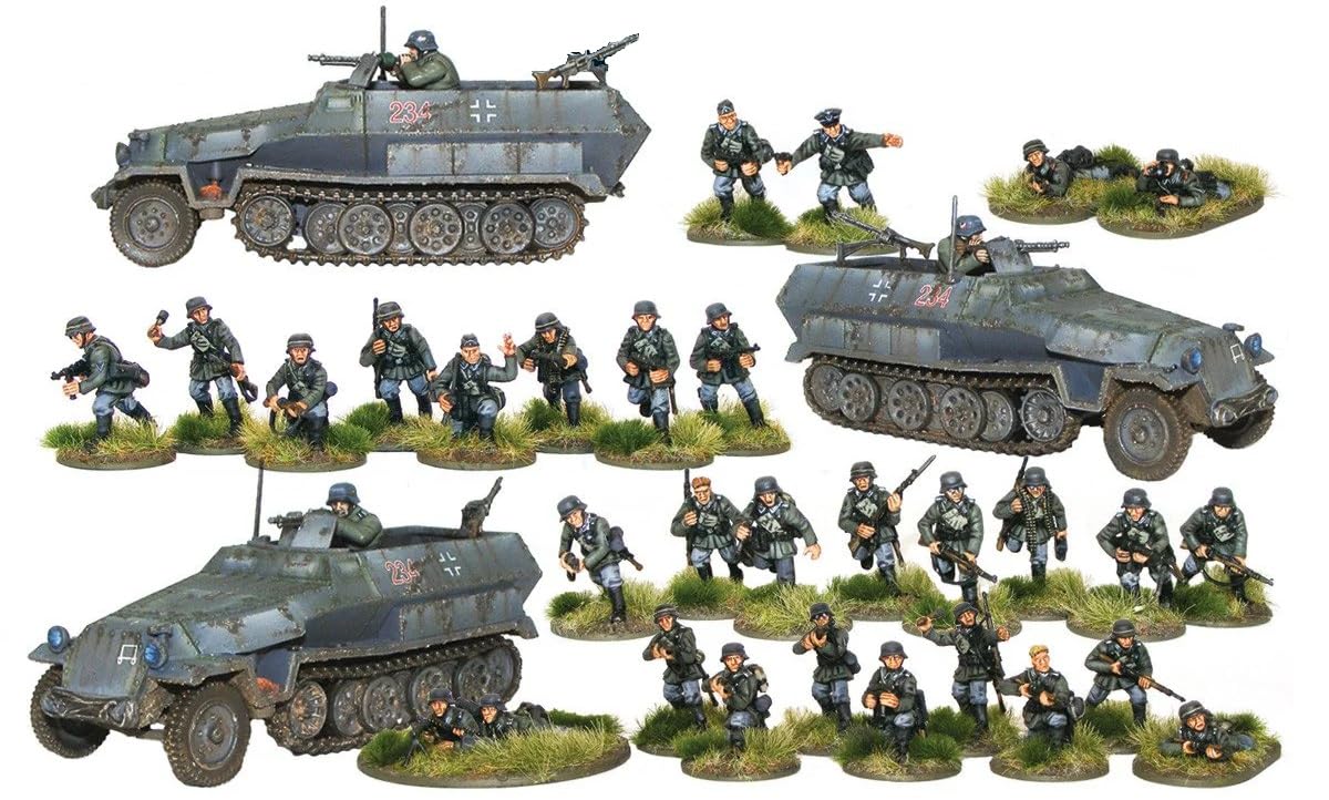 Warlord Games Blitzkrieg Panzergrenadiers - 28mm German Army Plastic Miniatures Kit for Bolt Action Highly Detailed World War 2 Miniatures