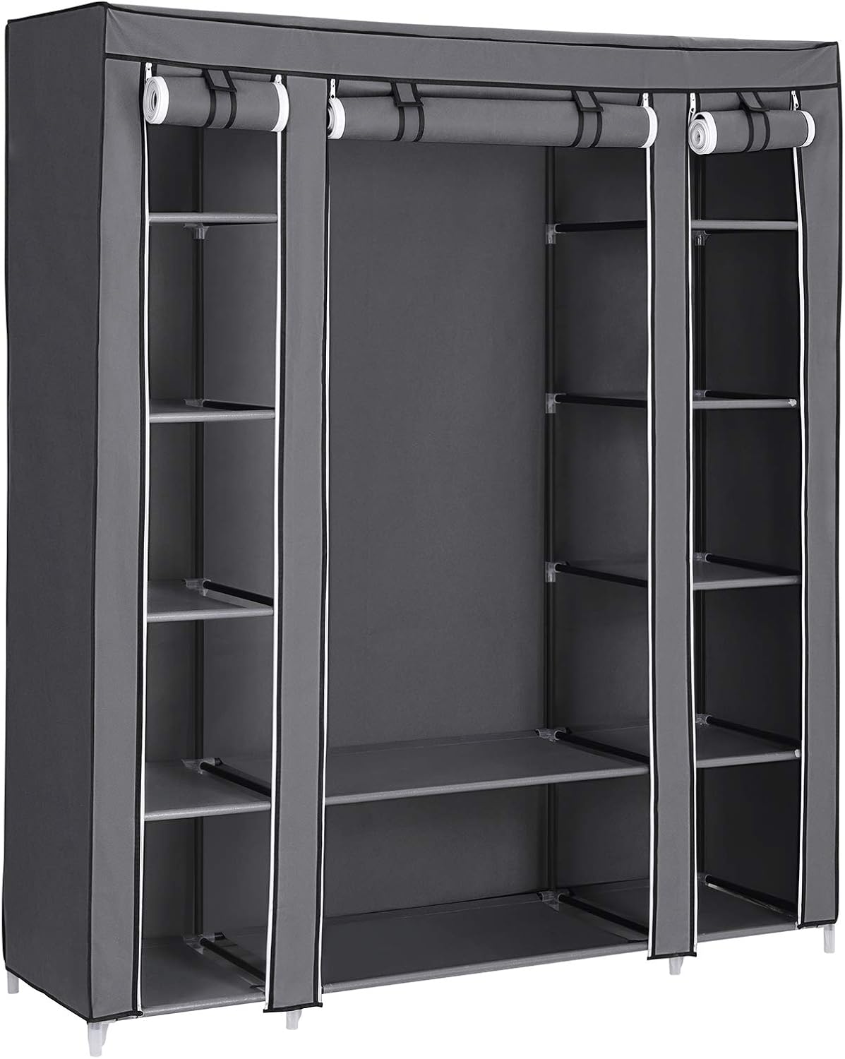 Möbel Triple Canvas Fabric Wardrobe Close Cupboard Hanging Clothes Rail