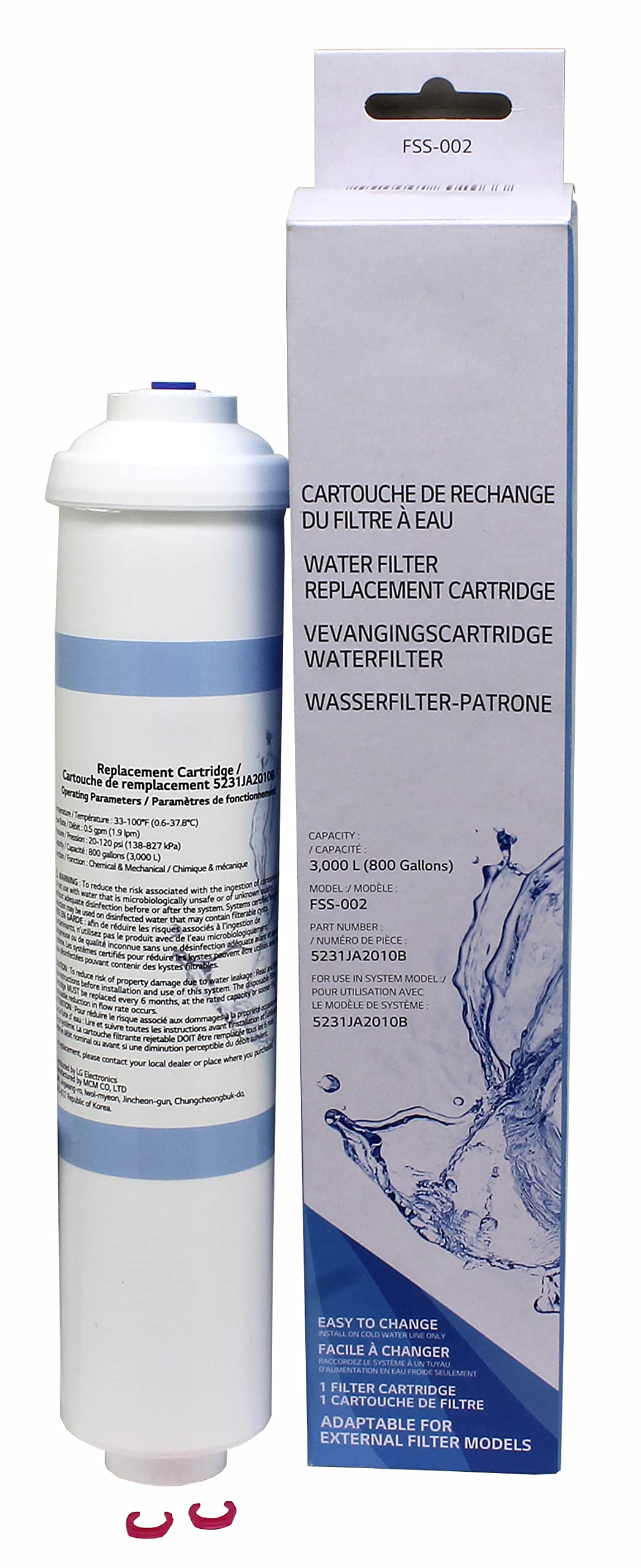 Replacement 5231JA2010B Water Filter Cartridge Compatible with LG Filters GW-P227YUQA GWP227YUQA GW-P227YSQA GWL207FSQA GWL207FLQA GWL207FBQA GSL545WBQV GSL545NSQV