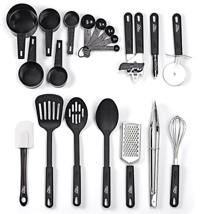 Amazon Kitchen Utensil Set 20 Nylon and Stainless Steel Cooking Set
