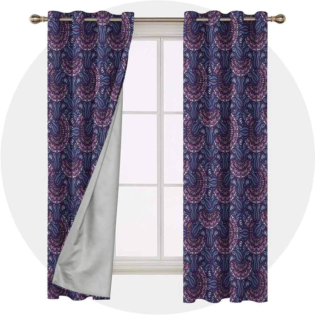 YUAZHOQI Print Blackout Curtains 72 Inches Long Insulating Room