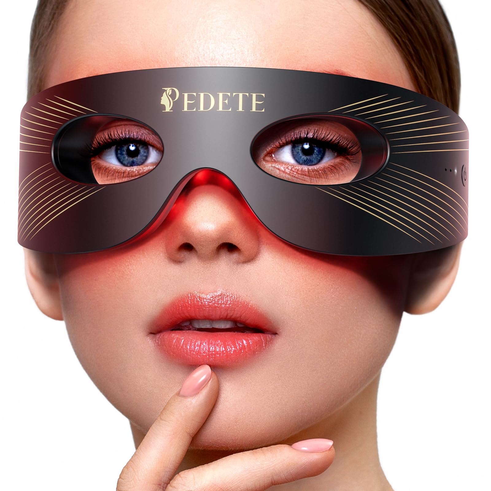 Photo 1 of Pedete Red Light Therapy for Eyes, 3 Modes Under-Eye Red Light Eye Mask, Eye Massager for Fine Lines Eye Bags and Dark Circles for Men Women