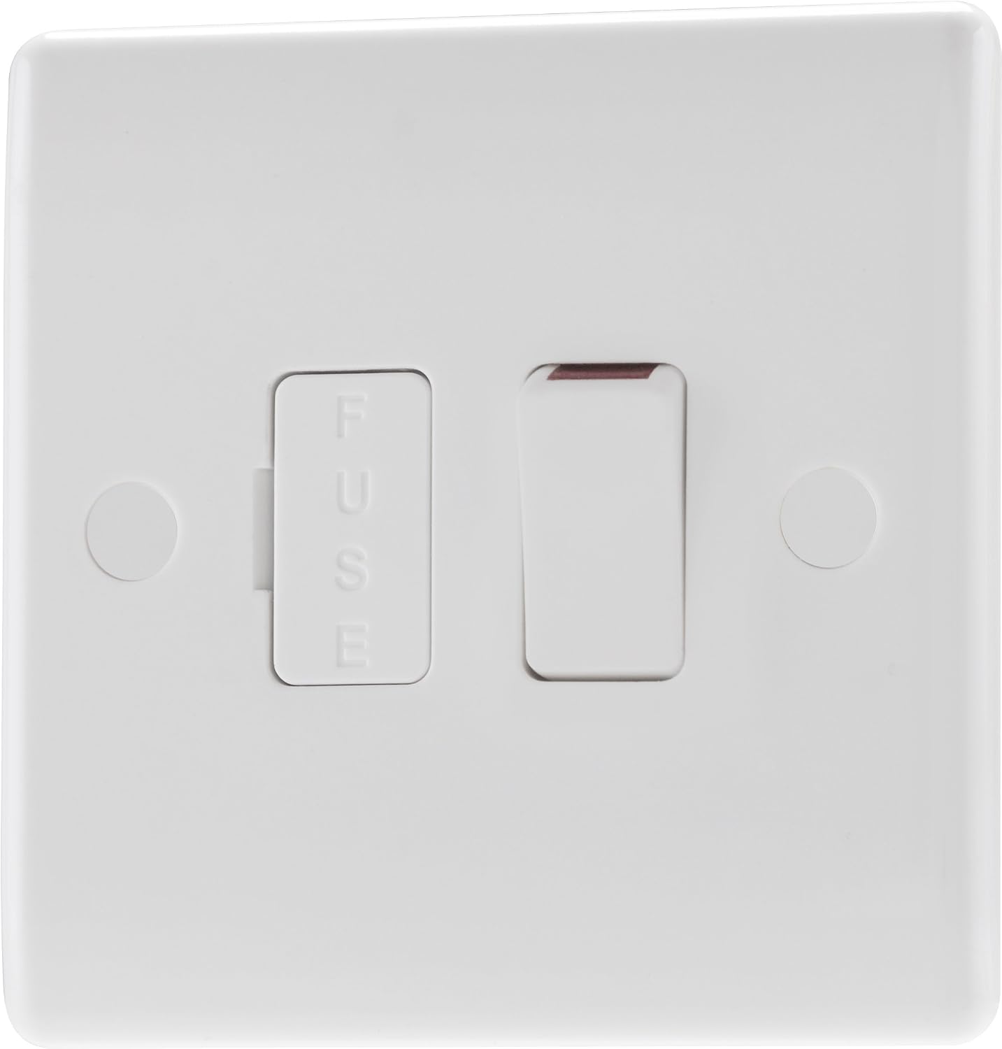 BG Electrical Switched Fused Connection Unit, Fused Spur Switch, Round Edge, Nexus 800 Series, White Moulded, 13A, 850