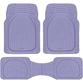 CARBELLA Rubber 4-Piece Purple Car Floor Mats - Universal Trim To Fit All Weather Purple Car Accessories - Girl Car Accessories for Women & Cute Car Mats for Women Lavender Girly Car Decor Truck & SUV