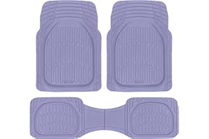 CARBELLA Rubber 4-Piece Lavender Car Floor Mats -Universal Trim To Fit All Weather Lavender Car Accessories - Girl Car Accessories for Women & Cute Car Mats for Women for Girly Car Decor, Truck, & SUV