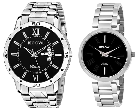 Quartz Movement Analogue Multicolour Dial Couple Combo Watch