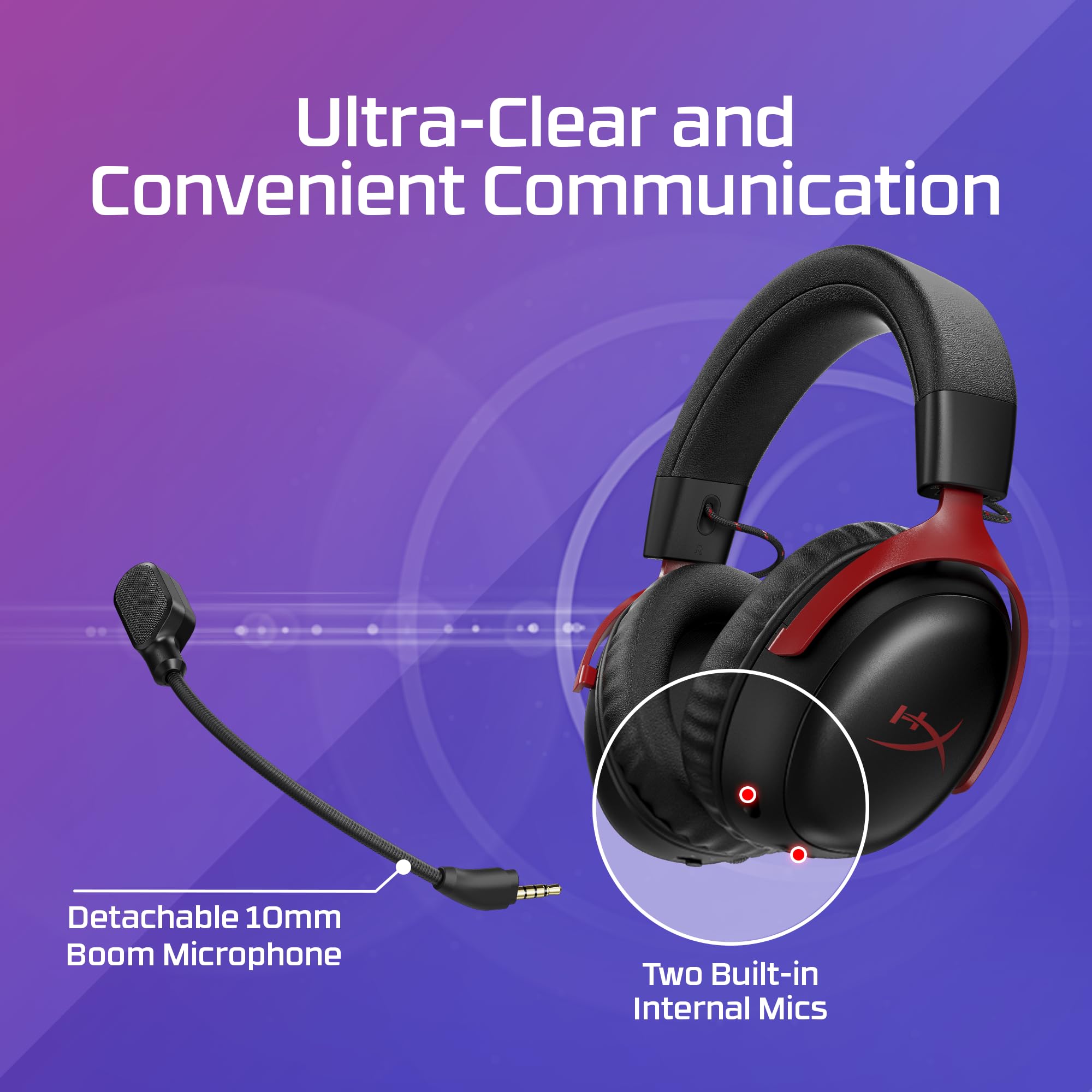 HyperX Cloud III S – Wireless Gaming Headset for Multi-Platform, 2.4GHz, Bluetooth, Battery Life up to 120 Hours 2.4GHz / 200 Hours Bluetooth, 53mm Angled Drivers, Detachable Mic – Black