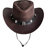 XSHAMROCK Leather Cowboy Hat for Men Women Lightweight Handcrafted Western Shapeable Wide Brim | Western Hats for Men