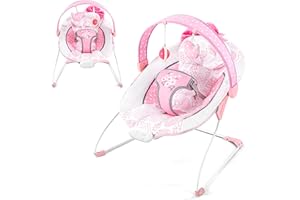 ASKCAT Baby Bouncer, Portable Infant Bouncer, Adjustable and Foldable Baby Rocker with Vibrations,Baby Bouncer Seat for Baby 0-6 Months 6-20 lbs Indoor & Outdoor Use