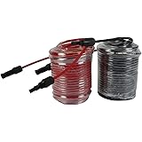 TEMCo 100' Red + 100' Black 10 AWG/Gauge Solar Panel Extension Cable with M/F Solar Connector Ends (Variety of Lengths Availa