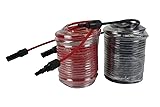 TEMCo 100' Red + 100' Black 10 AWG/Gauge Solar