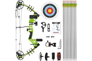 WUXLISTY Youth Compound Bow Set 15-45 Lbs for Teens and Beginner, Package with Archery Hunting Equipment, 5 Pin Sight, Max Speed 260fps, Adjustable, Right Hand