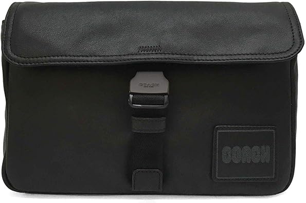 Amazon コーチ Coach メンズ 斜め掛け レザー ショルダーバッグ 812 Jiblk ペイサー ベルト バッグ クロスボディ ウィズ コーチ パッチ ブラック 並行輸入品 ショルダーバッグ