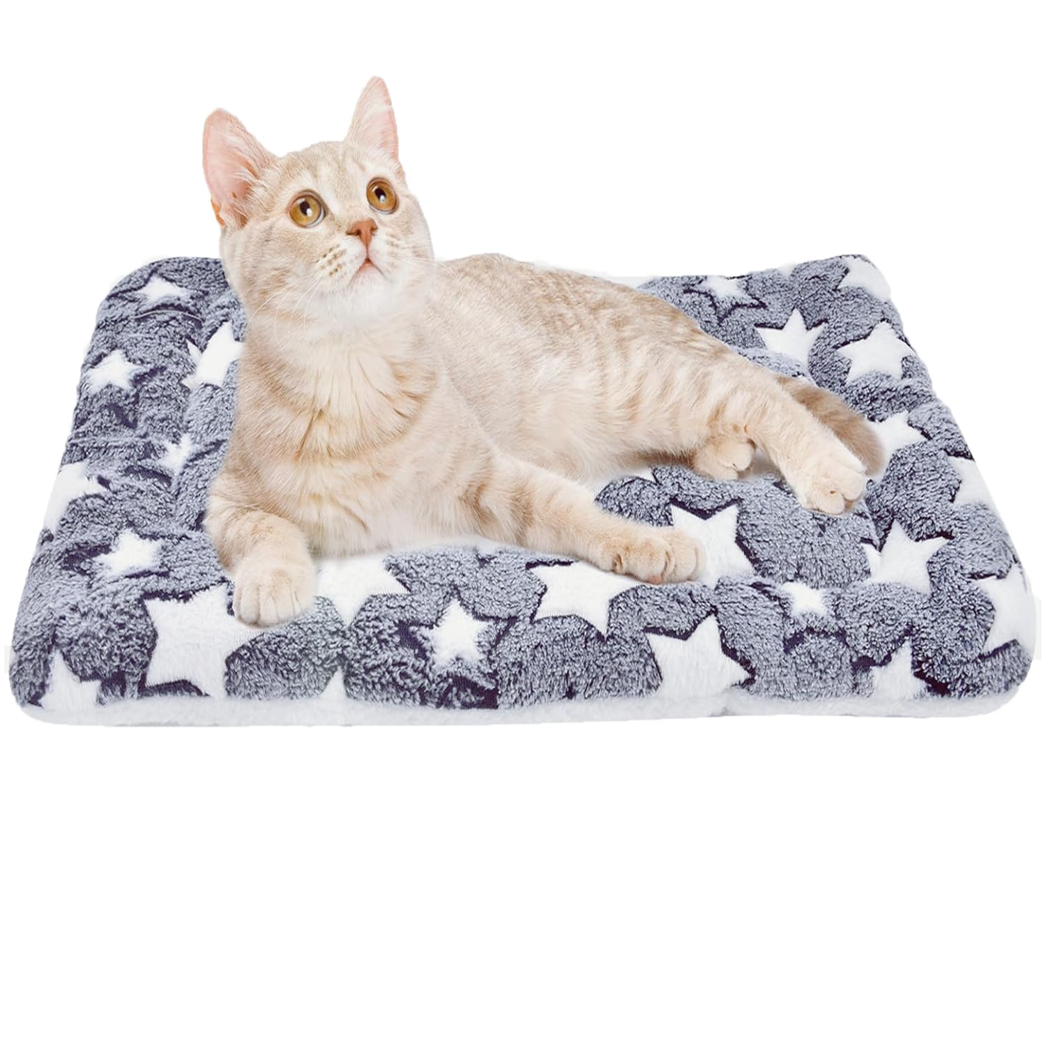 WUMEIJIAJU Cat Bed Mat 60x45cm Dog Bed Mattress Warm Thermal Pet Pad Blanket Puppy Mat Cushion for Winter Small/Medium Pets Dogs & Cat Cages,Star
