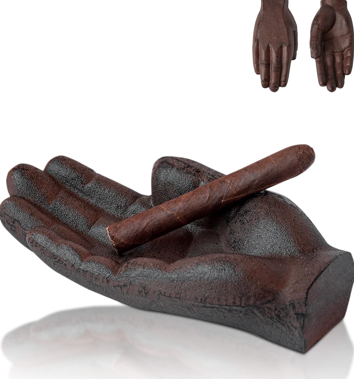 Comfify Cast Iron Hand Antique Ashtray - Use as Outdoor or Indoor Cigarette Ashtray - Cool Smokers Gift - Decorative