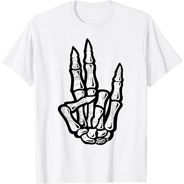 Amazon.com: Official Skeleton Hand Shocker Sign T-Shirt