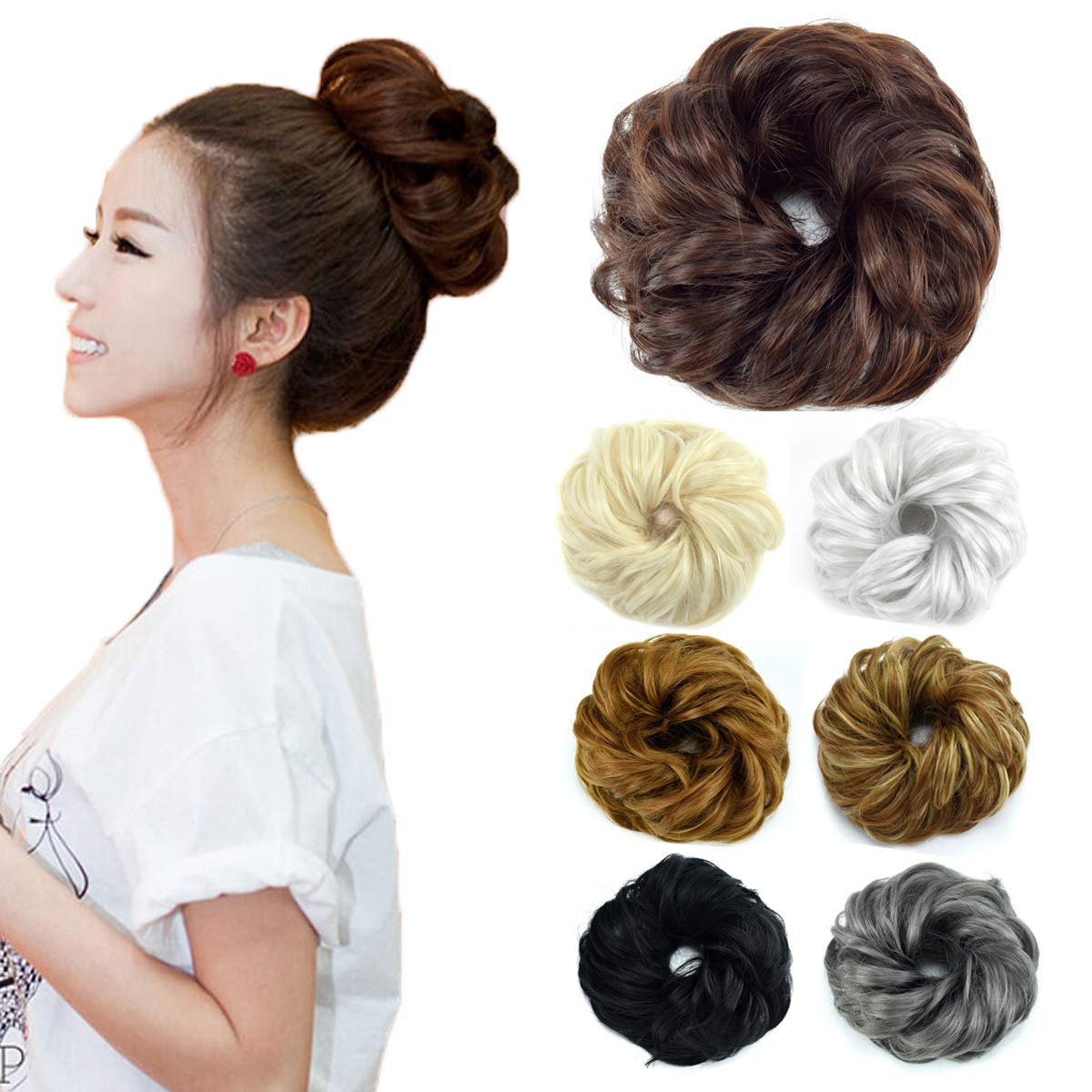 Amazon Com Modernfairy Hair Updo Hair Bun Extensions Messy Hair