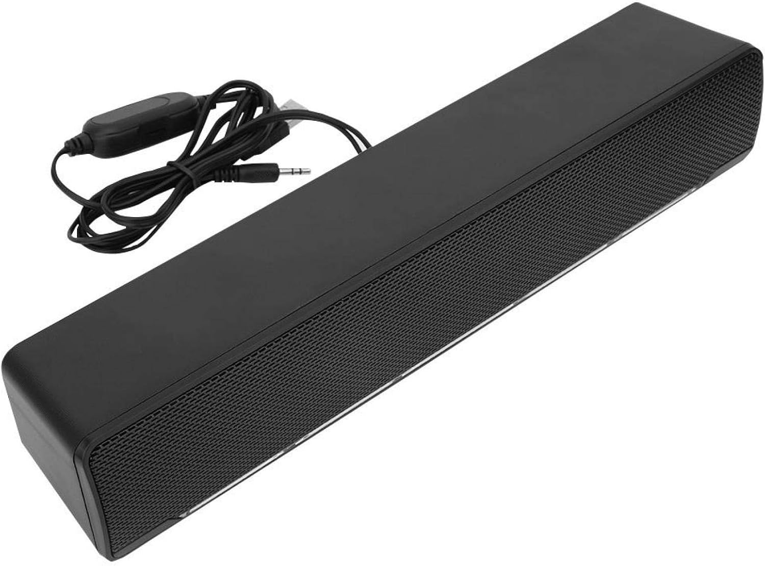 Socobeta Soundbar Stereo Wired USB Music Player Bass Surround Sound Box 3 5mm Input for PC Cellphones (Black) - Image 4