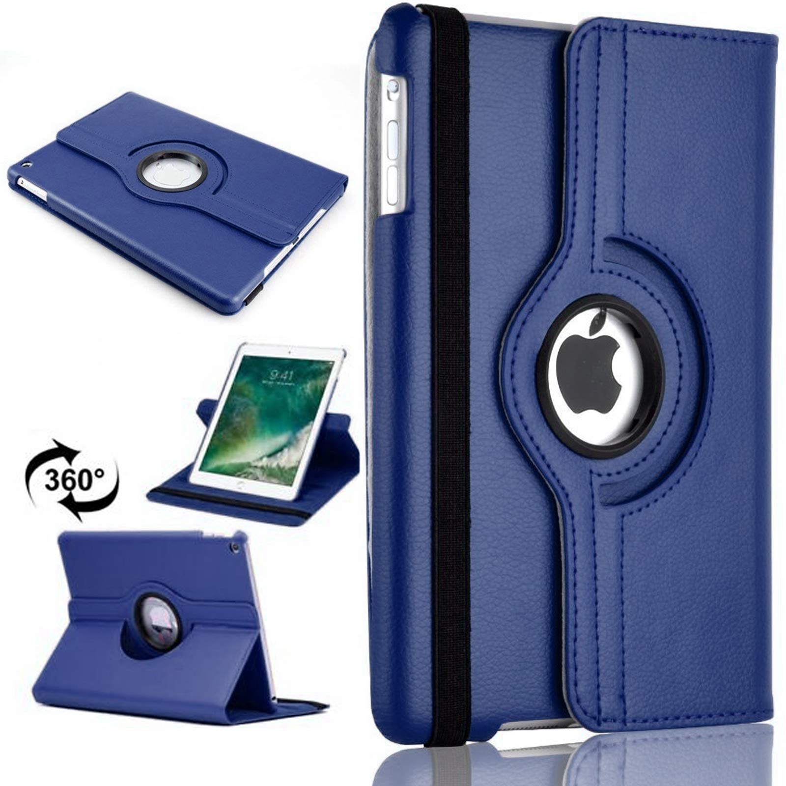 360 Rotating Cover for iPad Air 1st Generation (2013) A1474 A1475 A1476 PU Leather Case - Blue
